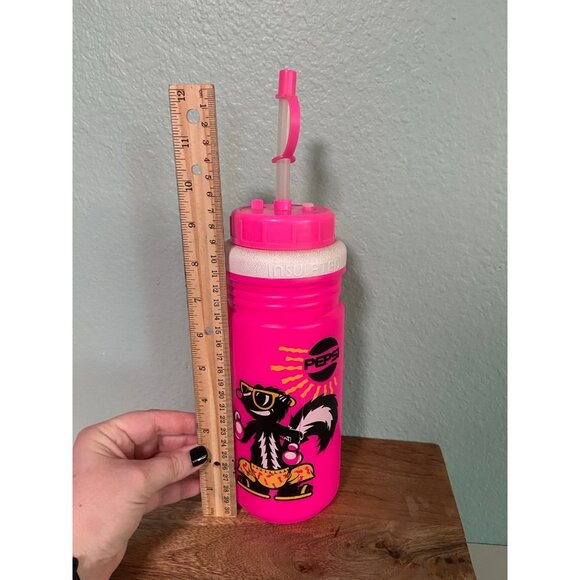 Vintage Pepsi Plastic Stinker Hot Pink Animal Tumbler with Lid and Straw‎ - Picture 2 of 12